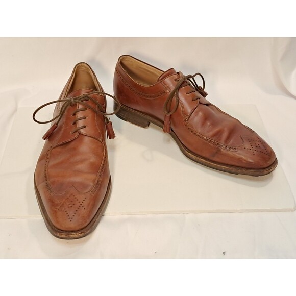 Wilson and Dean Wilkes Bashford Mens Size 9M Brown Leather Shoes Lace up Italy - Picture 1 of 11